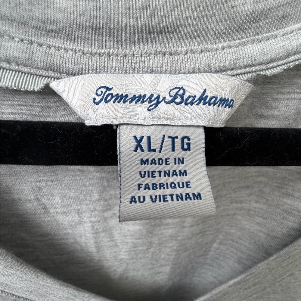 Tommy Bahama Light Gray V-Neck Kauai Tee - Picture 2 of 3